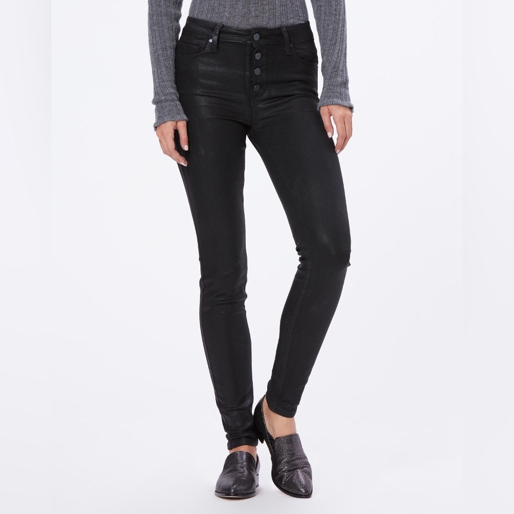 PAIGE Hoxton Luxe Coated High Rise Ankle Skinny Jeans 26
